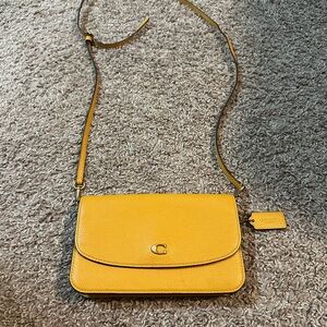 Yellow coach crossbody purse